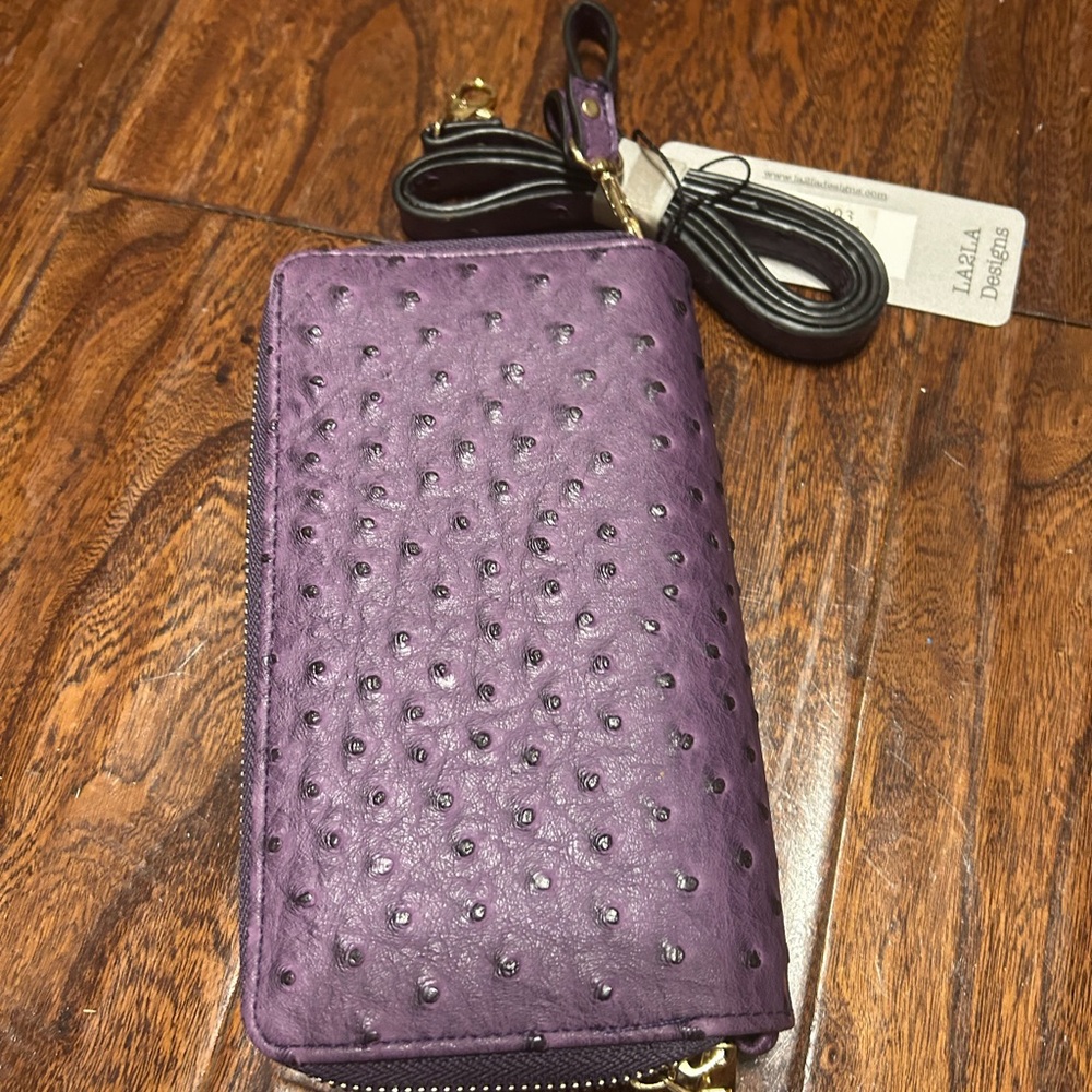 NWT....Purple Studded casual essential Women's wristlet wallet Y2K - Picture 3 of 4